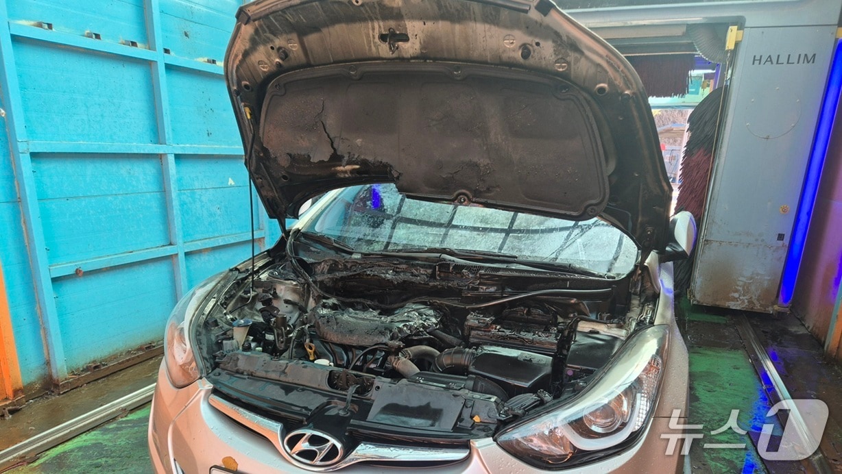  공주 동현동 차량 화재 현장. (공주소방서 제공, 재판매 및 DB금지) / 뉴스1