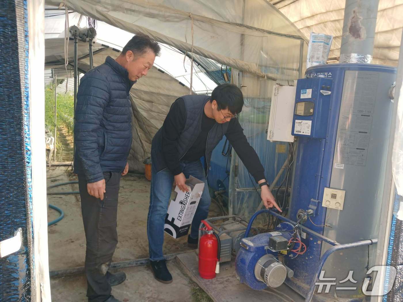 계룡시는 겨울철 기후변동성이 커짐에 따라 농작물과 농업시설 현장 점검에 나섰다. (계룡시 제공.재판매 및 DB 금지)/뉴스1
