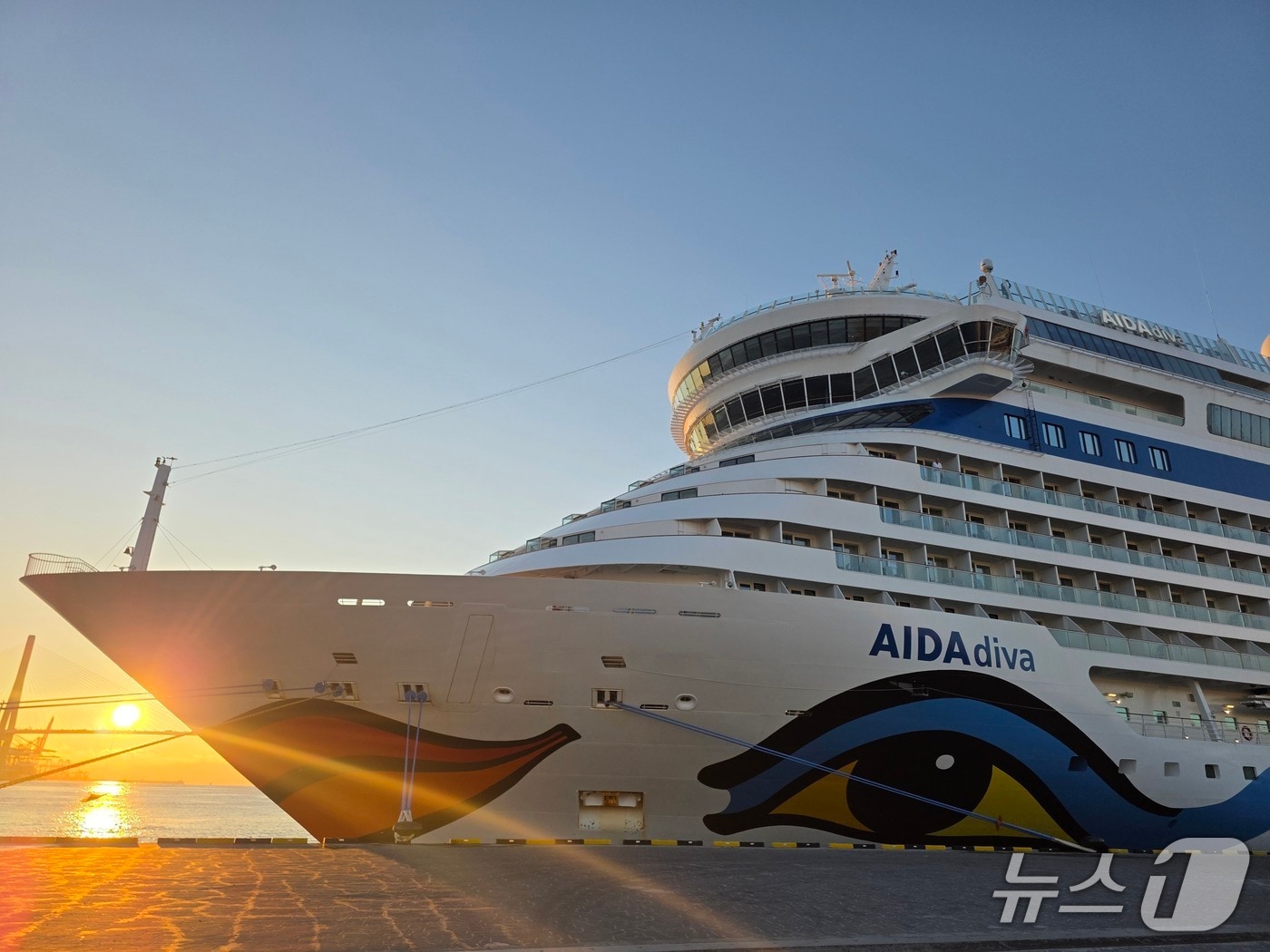 부산항에 입항한 월드와이드 크루즈 아이다디바호 (BPA 제공. 재판매 및 DB금지)