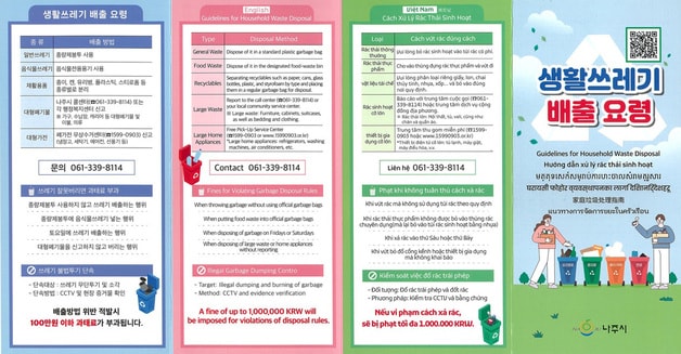 나주시, 8개국 언어로 생활폐기물 배출 홍보물 제작.