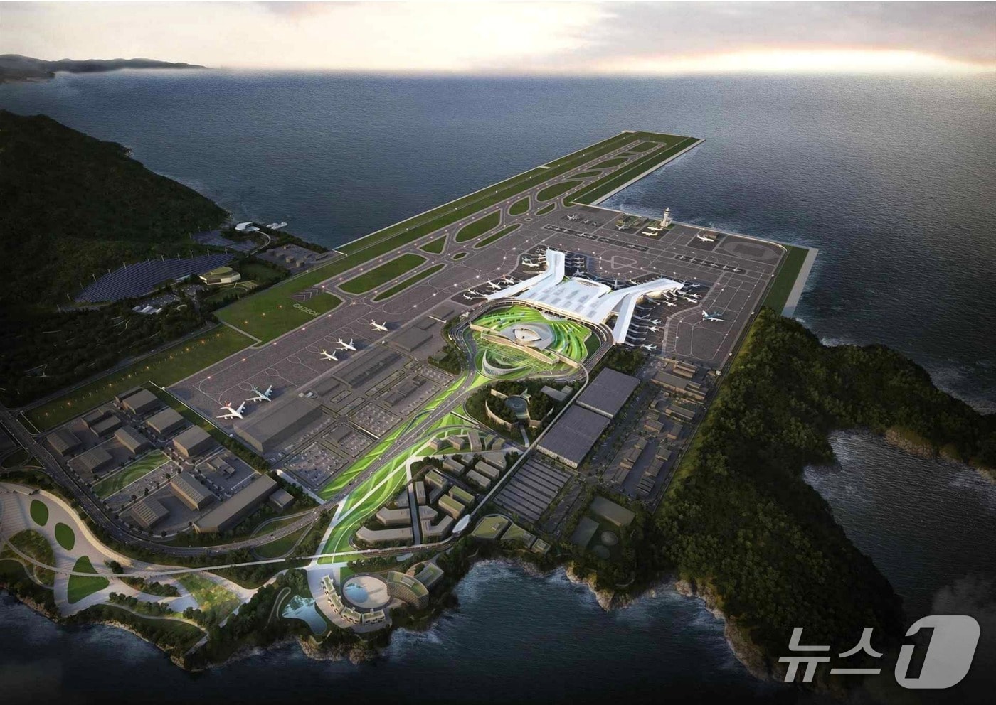 '가덕도신공항 부지조성공사' 입찰안내서에 제시된 조감도 (공단 제공. 재판매 및 DB금지)