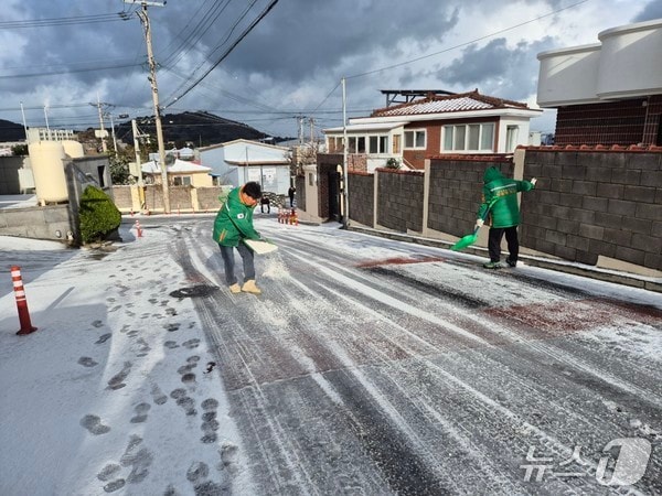 자율방제단 제설작업(제주도 제공. 재판매 및 DB금지)/뉴스1