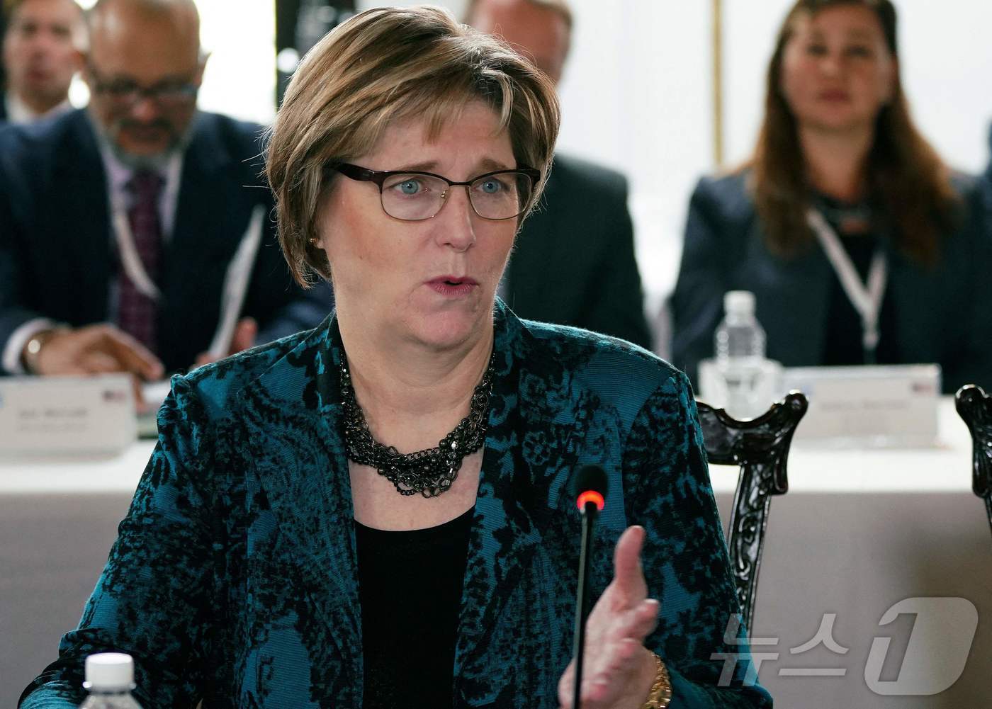 로라 F. 도구 미국 주온두라스 대사가 2023년 1월 10일 테구시갈파 대통령궁에서 열린 ‘미국-온두라스 전략 및 인권 대화’ 출범 행사에서 이민, 부패, 안보 문제를 논의하며 발언하고 있다. 2023.01.10.<자료사진> ⓒ AFP=뉴스1