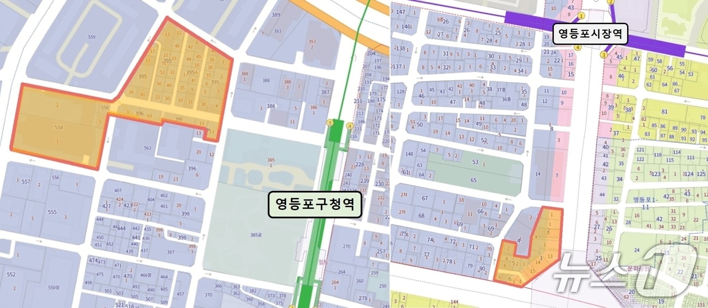 골목형상점가 '영등포구청 3번 출구'(좌), '영등포 로터리상가'(우) 대상지.(영등포구 제공)