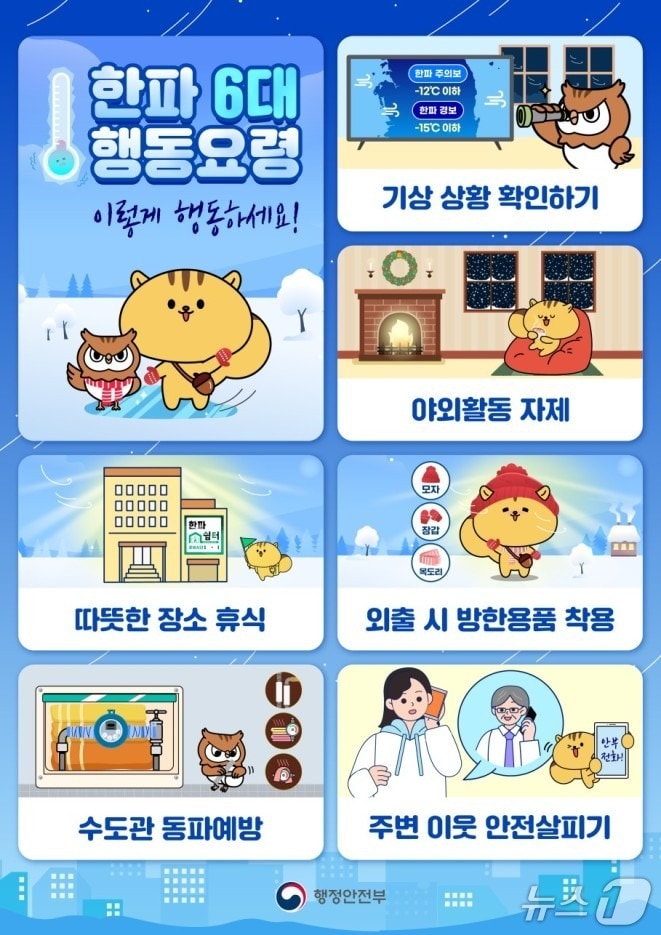 한파 행동요령(행정안전부 제공)