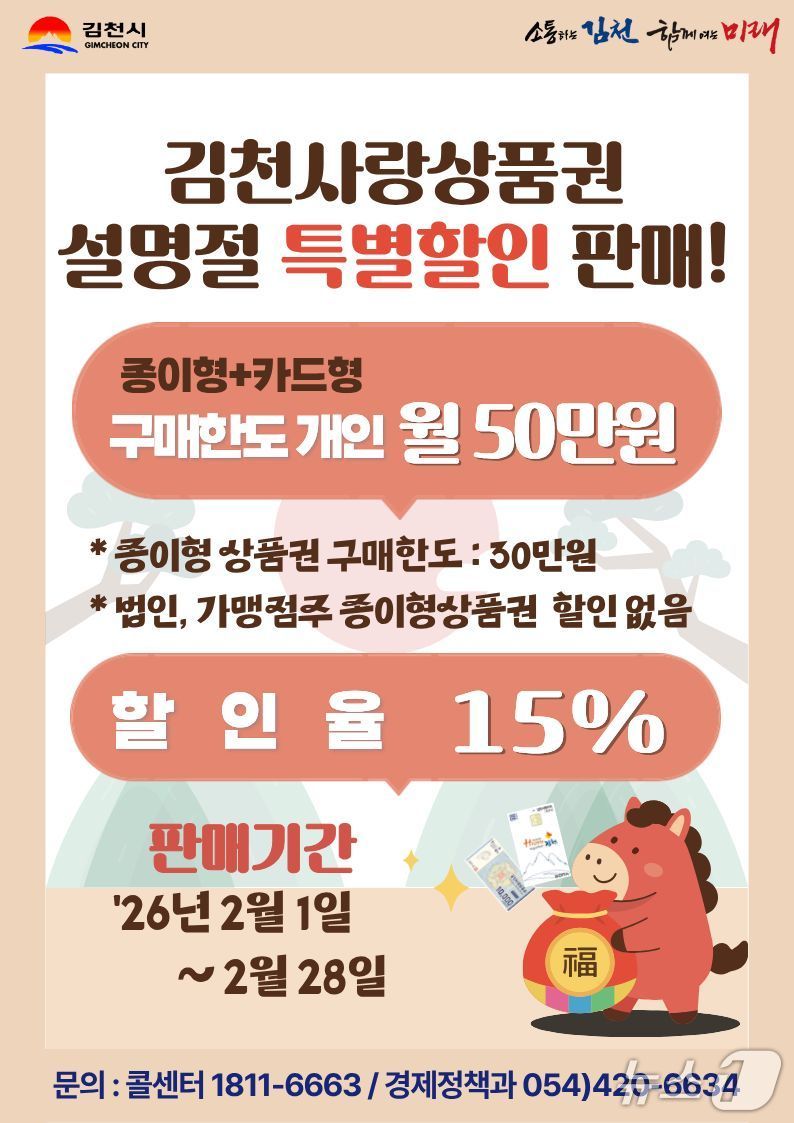 김천사랑상품권 안내문/뉴스1