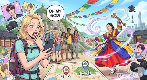 "완전 힙해"...K-샤먼 빠진 외국인 MZ들, 인왕산 굿당에 줄 섰다 - 뉴스 썸네일 이미지