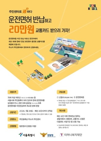 어르신 운전면허 자진반납 지원사업(서울시 제공)