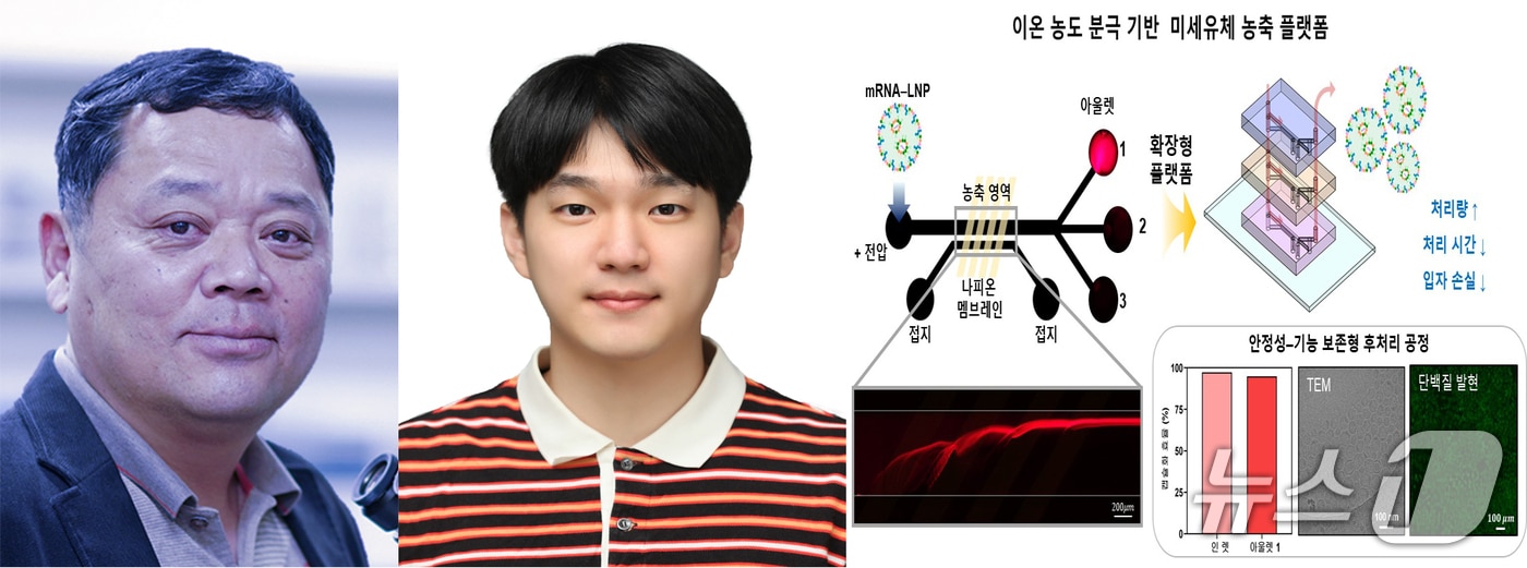 포스텍(포항공대) 기계공학과 임근배 교수, 박사과정 윤승빈 씨 연구팀이 (주) 인벤티지햅과 함께 mRNA 치료 제조 과정의 핵심 난제였던 전달체 손상 문재를 해결했다고 26일 밝혔다.(포스텍 제공, 재판매 및 DB금지) 2026.1.26/뉴스1 