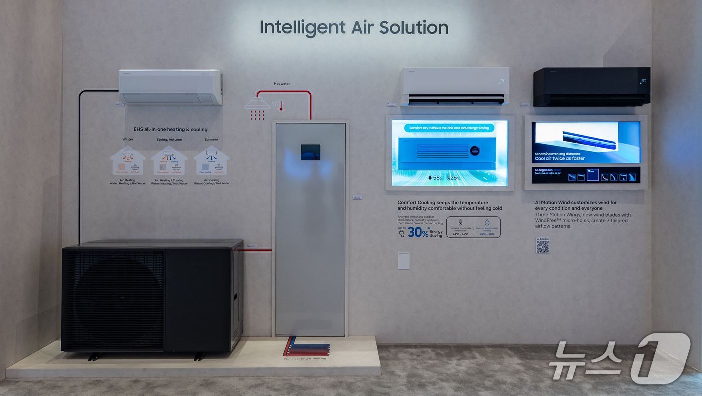 CES 2026 삼성전자 전시관에 전시된 고효율 히트펌프 냉난방시스템 'EHS 올인원' 신제품(삼성전자 제공). ⓒ 뉴스1