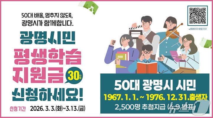 광명시민 평생학습지원금 홍보 포스터.(광명시 제공)
