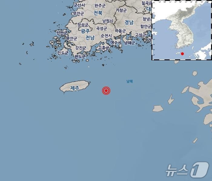 지진 발생 위치(기상청 제공)/뉴스1