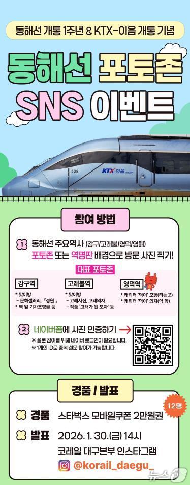 동해선 KTX-이음 신규 운행 기념 홍보 포스터.(코레일 대구본부 제공. 재판매 및 DB금지)