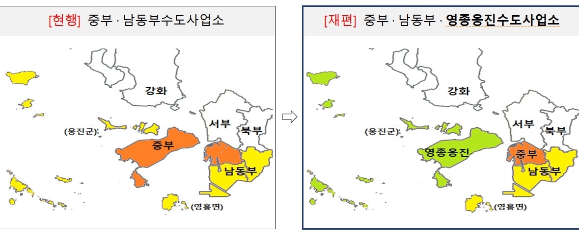 영종옹진수도사업소 출범으로 인천시 상수도사업본부 조직은 기존 15개 부·소에서 16개 부·소 체계로 확대됐다. (인천시 제공.재판매 및 DB금지)