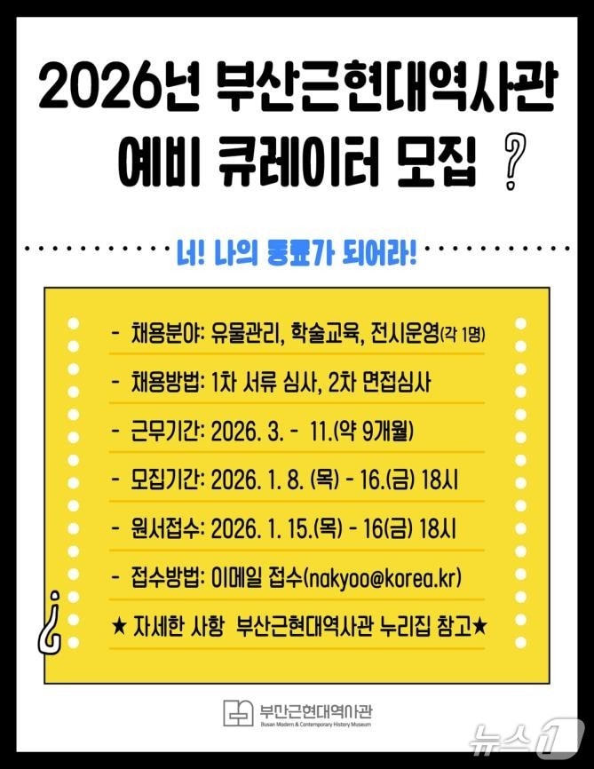 청년 '예비 큐레이터' 모집 포스터.(부산시 제공. 재판매 및 DB금지)