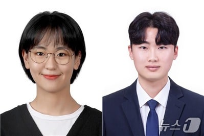 인공지능(AI) 서울테크 대학원 장학생으로 선정된 윤현준 교수 연구팀 소속 박사과정 김연수 학생과 석사과정 안학서 학생.(숭실대 제공)
