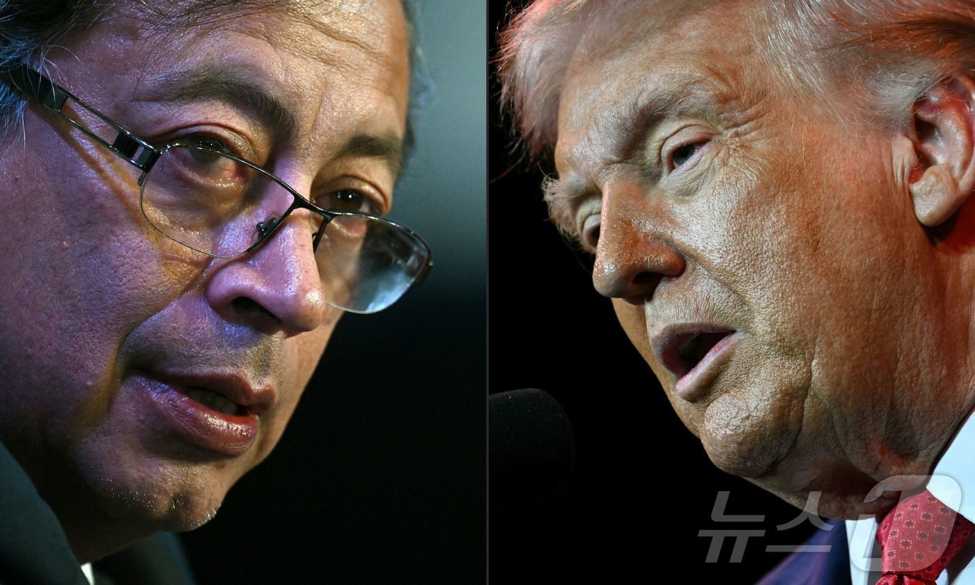 구스타보 페트로 콜롬비아 대통령(왼쪽)과 도널드 트럼프 미국 대통령. 2026.01.07 ⓒ AFP=뉴스1 ⓒ News1 김지완 기자