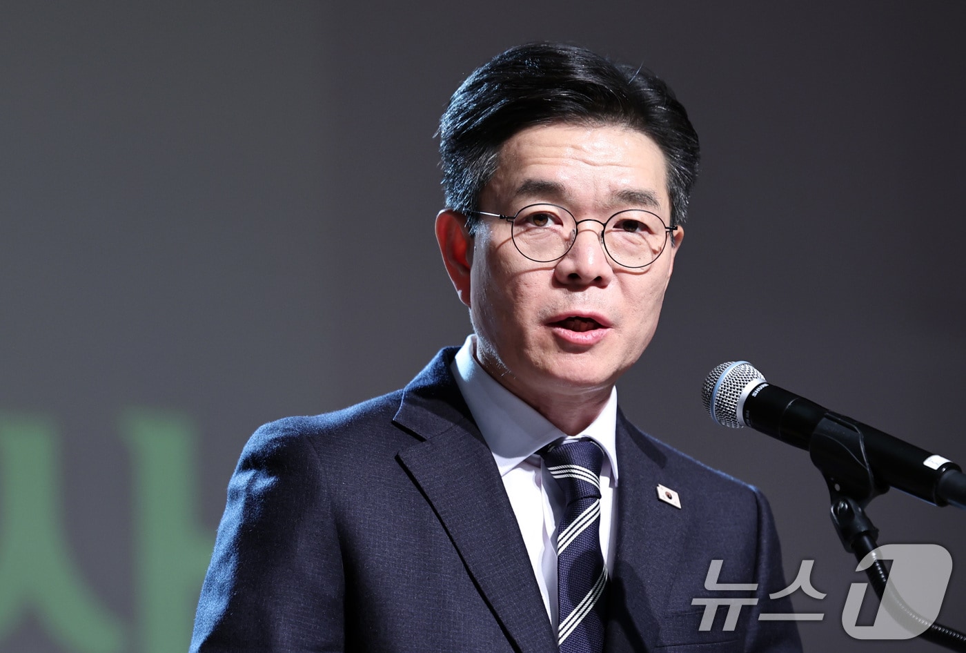 정원오 서울 성동구청장이 오후 서울 성동구청에서 열린 2026 신년인사회에서 신년사를 하고 있다. 2026.1.8/뉴스1 ⓒ News1 구윤성 기자