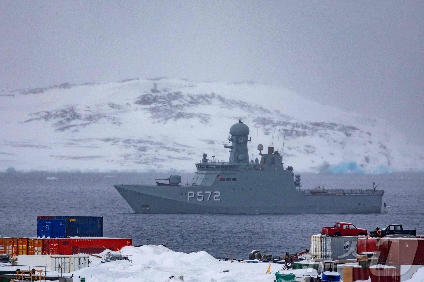 그린란드 해역을 순찰하는 덴마크 함정. 2025.03.08 ⓒ AFP=뉴스1 ⓒ News1 이지예 객원기자