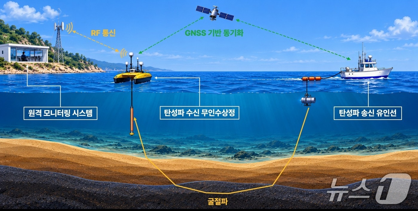 무인수상정, 해저 200m까지 탐사…연안 지질 조사 기술 개발