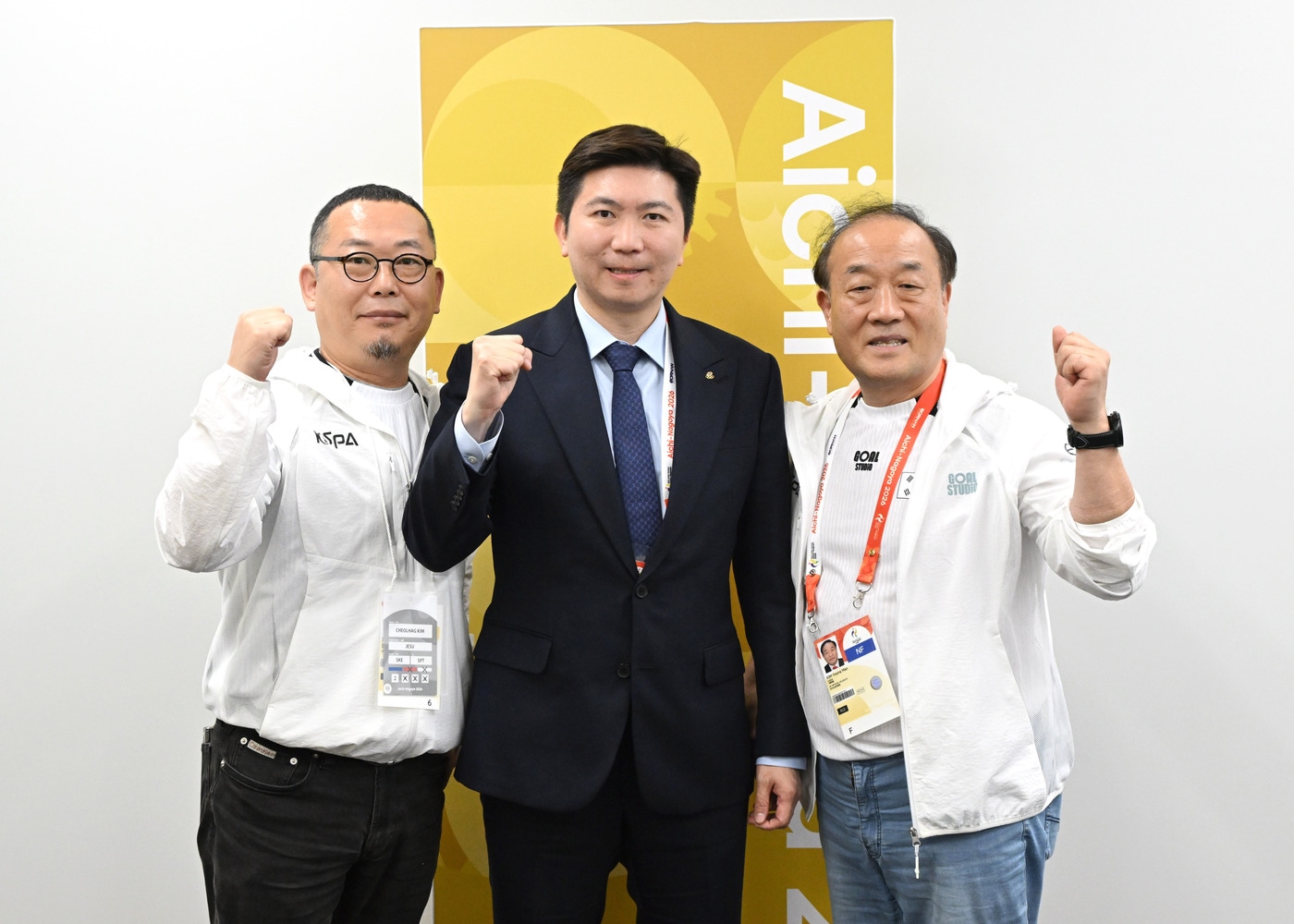 e스포츠 발전 방안을 위한 현장 간담회 사진_(왼쪽부터)김철학 한국e스포츠협회 사무처장, 유승민 대한체육회장, 김영만 한국e스포츠협회장 (대한체육회 제공. 재판매 및 DB금지)