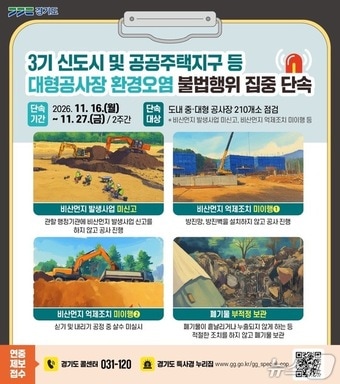 경기도, 대형 공사장 환경오염 불법행위 집중 단속