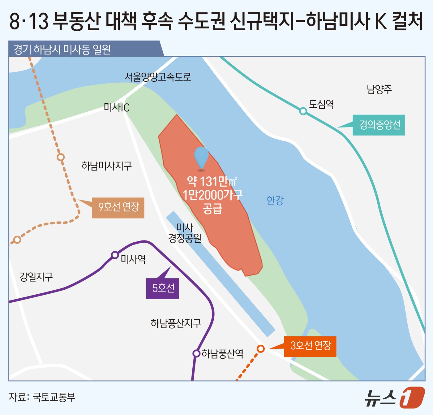 하남 미사섬 인근 1만2000가구 공급…K-컬처 복합단지도 추진