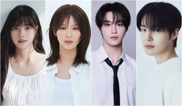 왼쪽부터 배우 홍예지, 아이들 미연, 현석, 김민기 / '청담국제고등학교' 제공