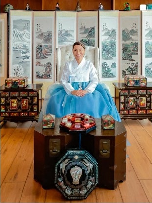 방한을 앞두고 한복 입은 브라질 영부인  호잔젤라 다시우바 여사(본인 인스타그램 계정)