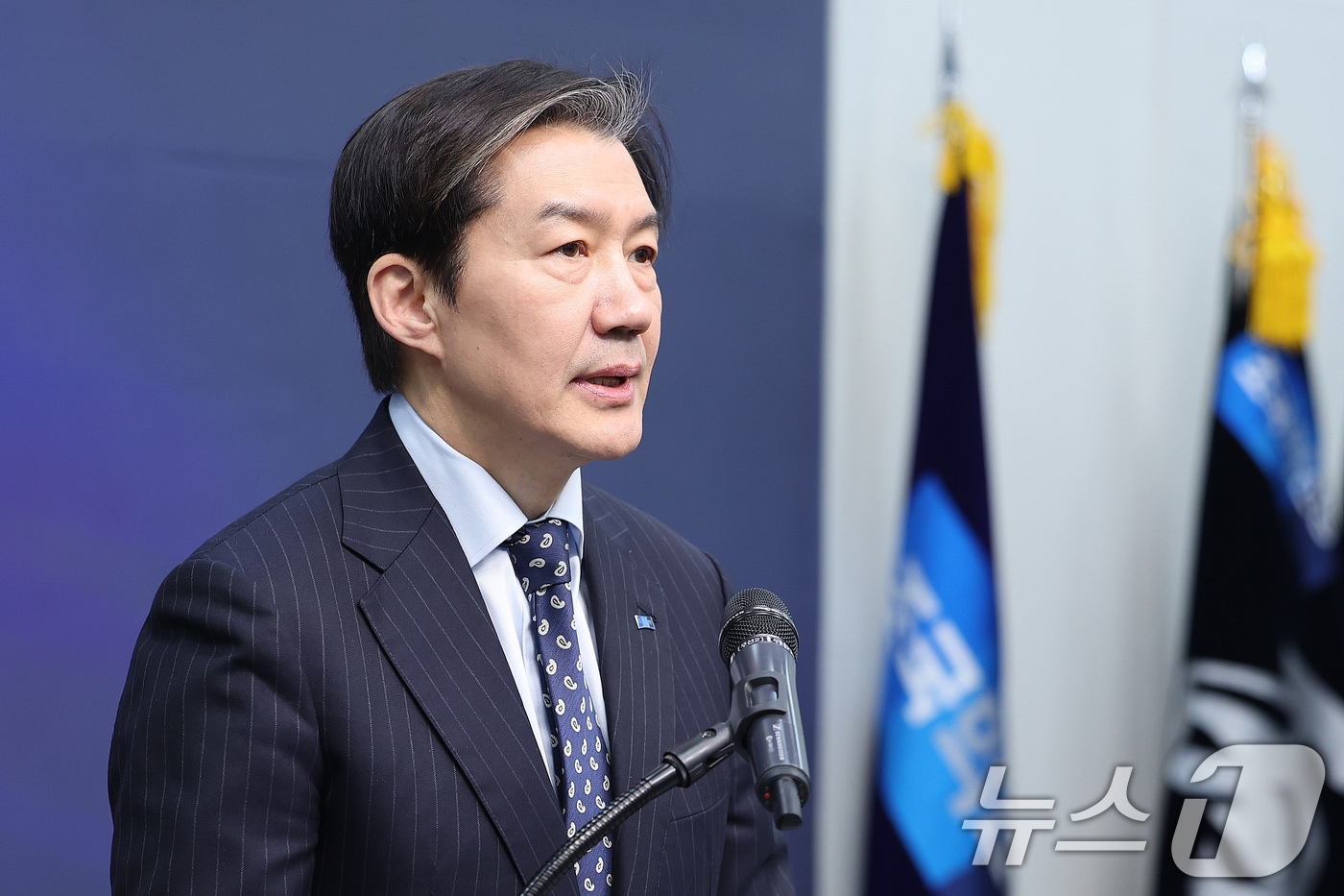 조국 조국혁신당 대표가 11일 서울 여의도 국회에서 더불어민주당과의 합당 관련 입장을 밝히고 있다. 2026.2.11 ⓒ 뉴스1 신웅수 기자