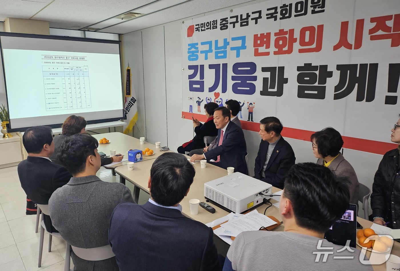 국민의힘 대구 중구·남구 당원협의회가 지역 숙원사업 해결과 신규 사업 발굴을 위한 정책 논의를 지속적으로 진행하고 있다. 사진은 정책 논의를 하는 모습. (국민의힘 대구 중·남구 당협 제공. 재판매 및 DB 금지)/뉴스1