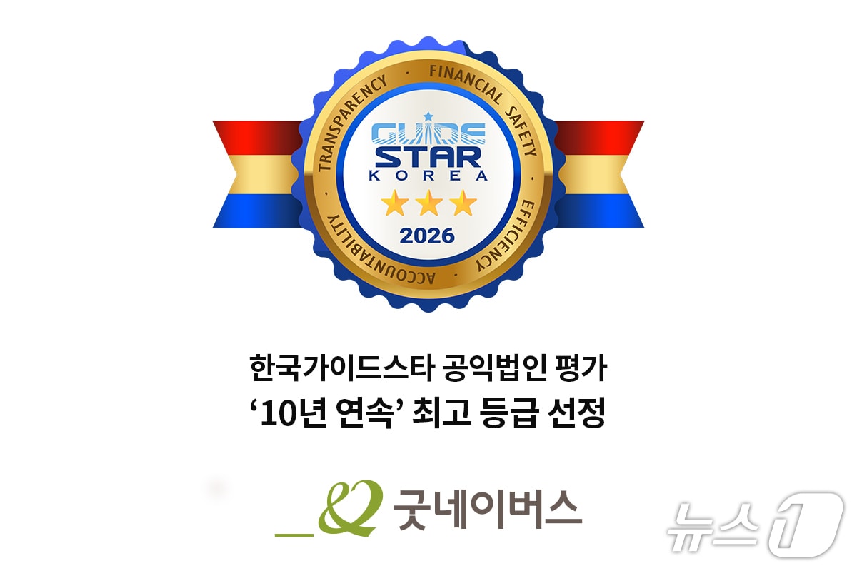 글로벌 아동권리 전문 NGO 굿네이버스는 한국가이드스타가 주관하는 공익법인 평가에서 10년 연속 최고 등급을 받았다고 12일 밝혔다. 사진은 굿네이버스 공익법인 평가 인증 이미지. (제공=굿네이버스)