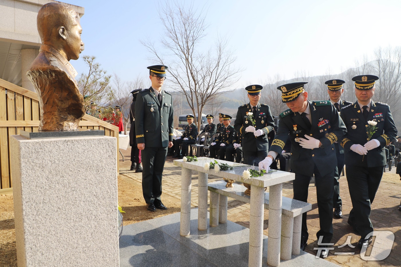 35사단 신병교육대대 김범수관에서 고 김범수 대위 순직 22주기 추모식이 진행되고 있다.(35사단 제공. 재판매 및 DB금지)