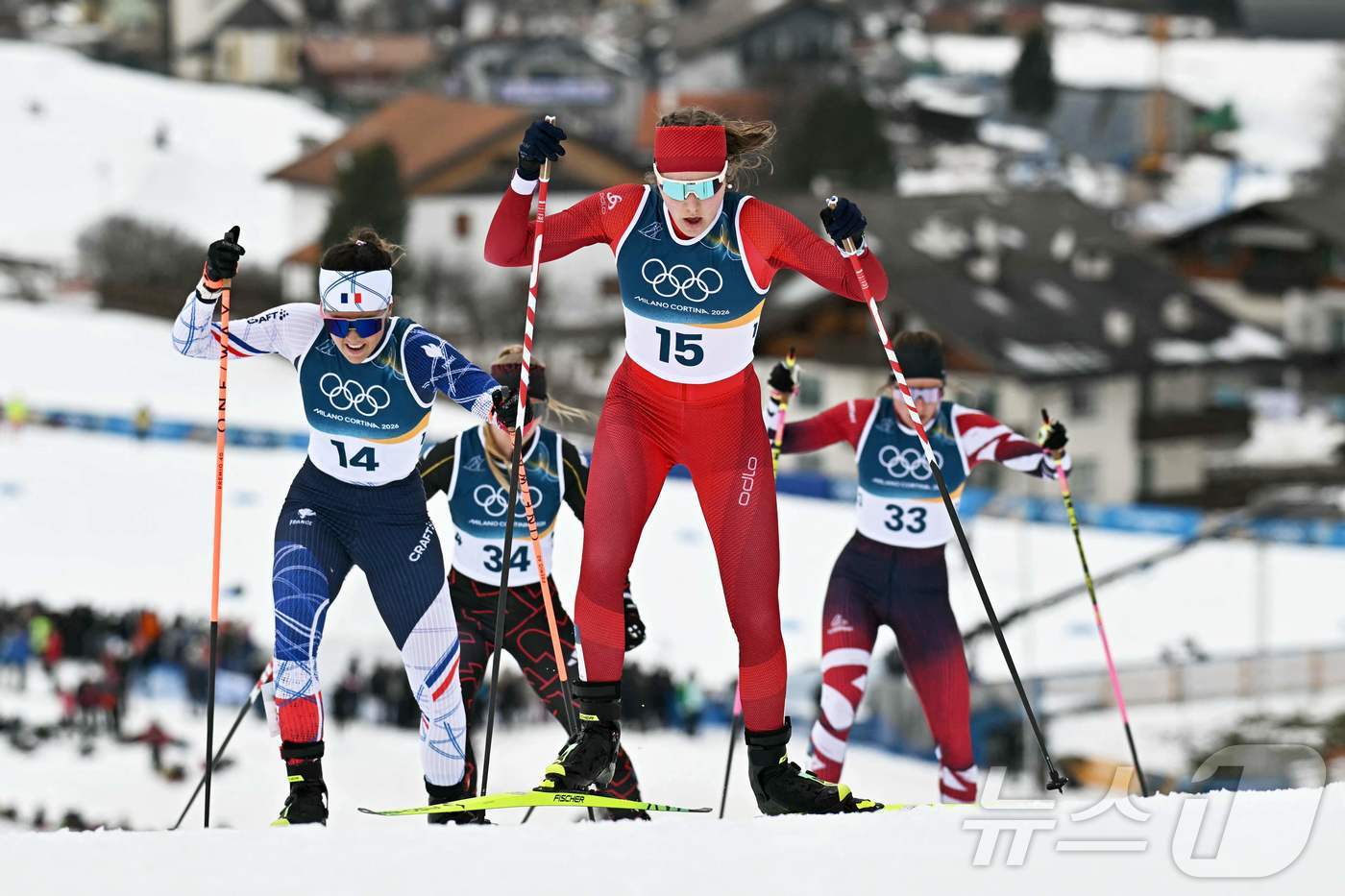 2026 밀라노 동계 올림픽 크로스컨트리 스키 경기 장면. ⓒ AFP=뉴스1