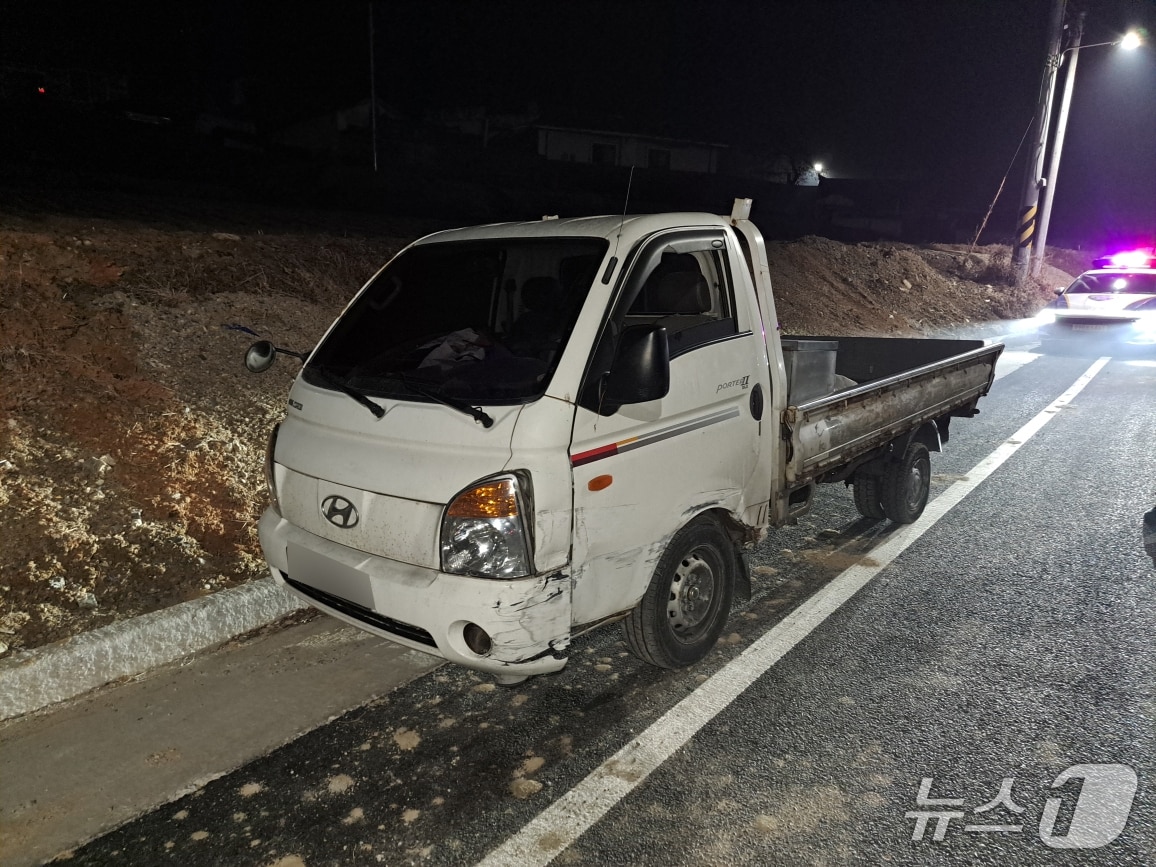 대전에서 음주 상태로 난폭운전 피의자가 경찰의 추척 끝에 가드레일을 들이받고 붙졉혔다. 사진은 해당 차량.(대전경찰청 제공. 재판매 및 DB금지) /뉴스1