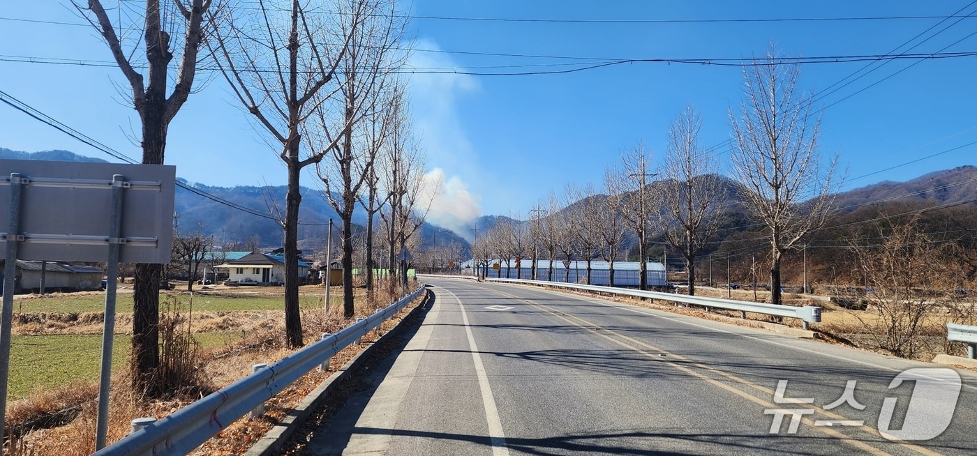 17일 오후 1시43분쯤 경북 문경시의 한 야산에서 발생한 산불이 50여분 만에 진화됐다.(산림청 제공. 재판매 및 DB금지)