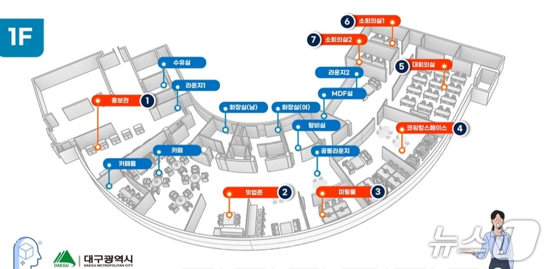 AI 테크포트 내부 공간 배치도.(대구시 제공, 재판매 및 DB 금지)
