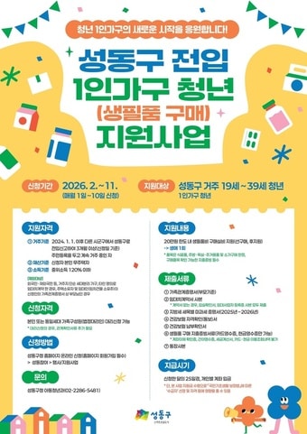 성동구 전입 1인가구 청년 생필품 구매 지원 사업(성동구 제공)