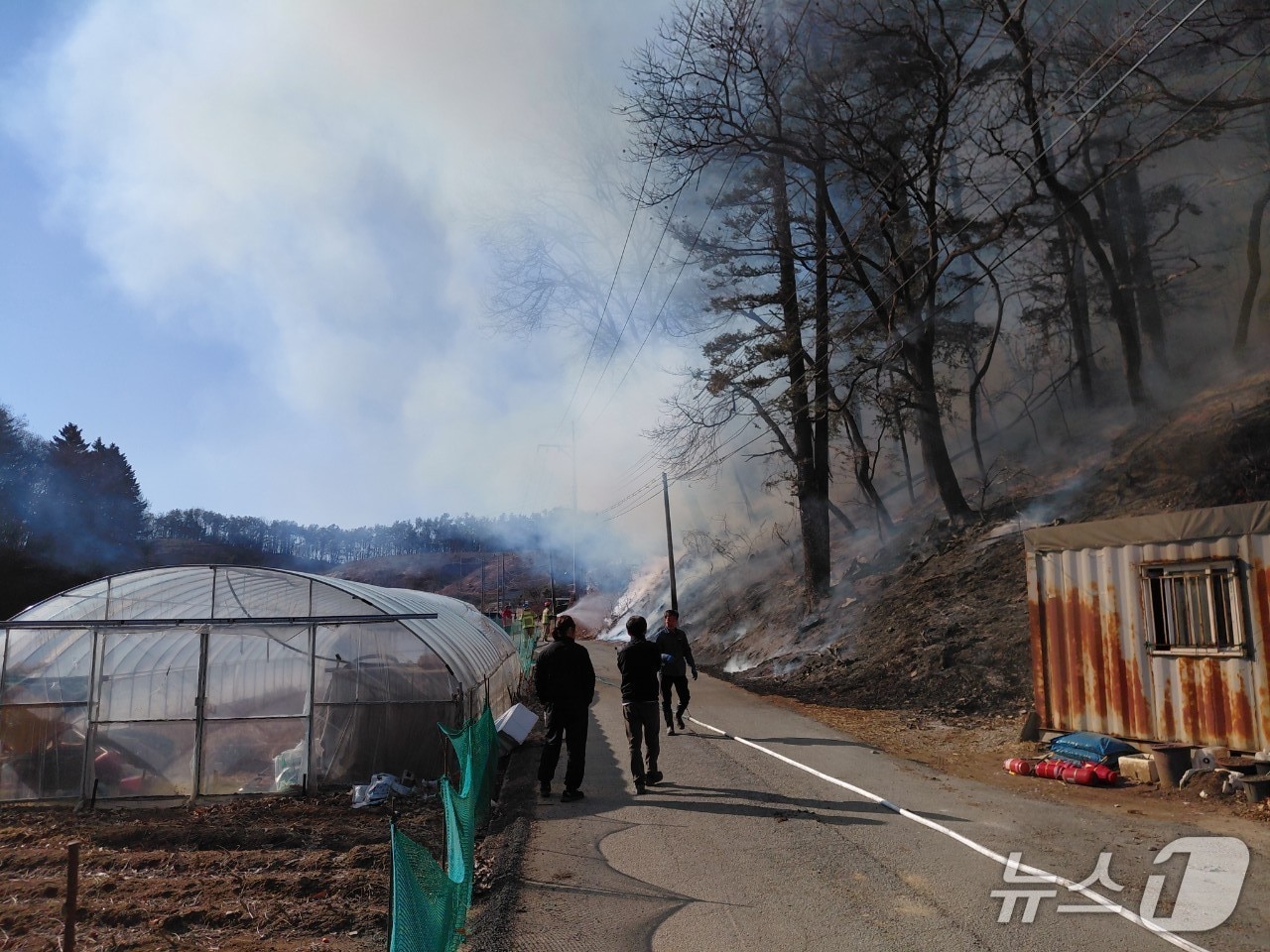 산불 진화 모습.(경기도소방재난본부 제공)