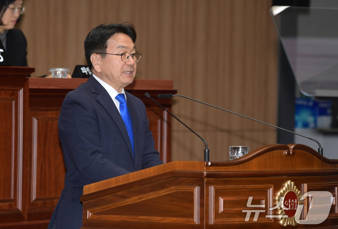 강기정 광주광역시장이 2일 오전 시의회 본회의장에서 열린 제341회 시의회 임시회 제1차 본회의에 참석, '2026년 시정 운영 방향'을 발표하고 있다. (광주광역시 제공. 재판매 및 DB 금지) 2026.2.2/뉴스1 ⓒ News1