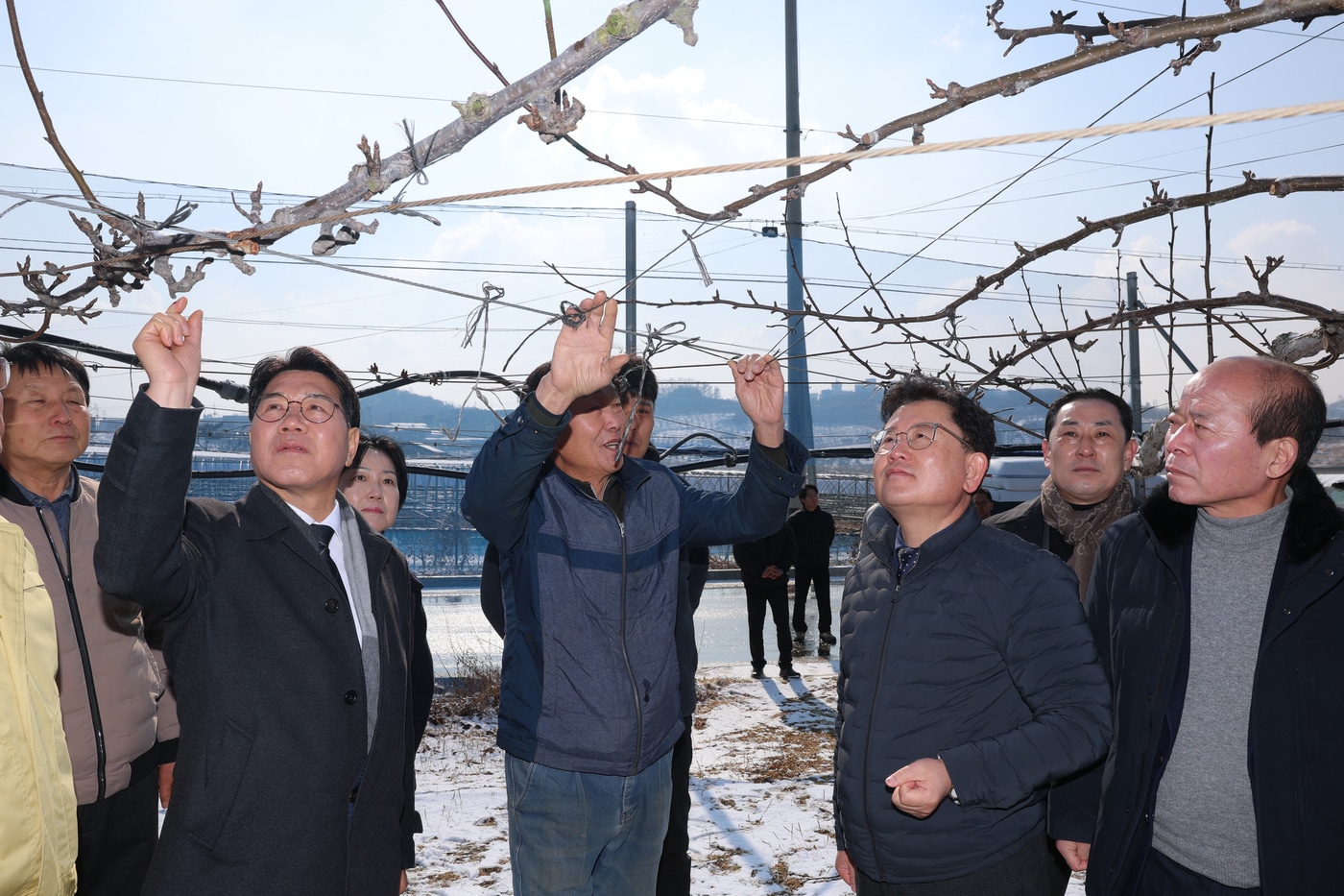 이승돈 농촌진흥청장장이 2일 충청남도 천안시를 방문해 과수화상병 예방을 위한 겨울철 궤양 제거 현장을 점검하고 있다. (농촌진흥청 제공. 재판매 및 DB금지) 2026.2.2 /뉴스1