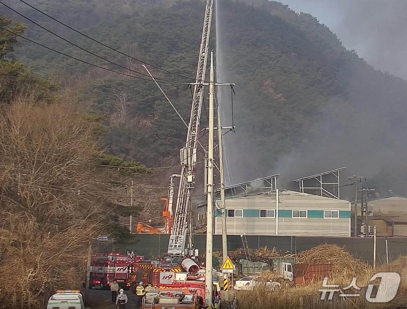 21일 오전 7시 51분쯤 대구 달성군 현풍읍 자모리의 산업건설 폐기물 수집업체에서 난 불이 50여분만에 주불 진화됐다.(대구소방 제공. 재판매 및 DB금지)/뉴스1