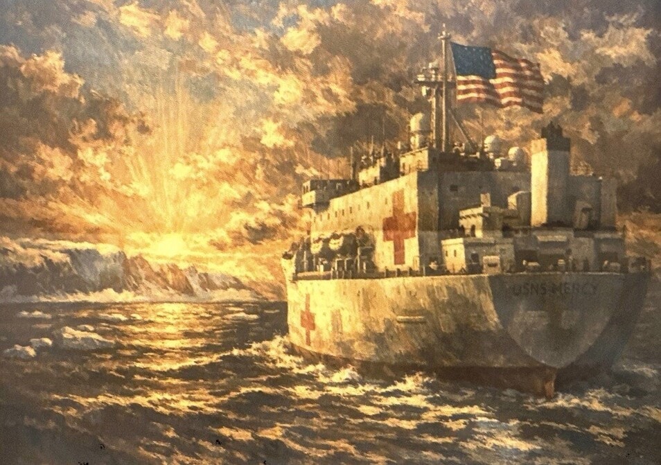 도널드 트럼프 대통령이 자신의 소셜미디어에 올린 미군 병원선 관련 인공지능(AI) 생성 이미지/출처:트루스소셜 