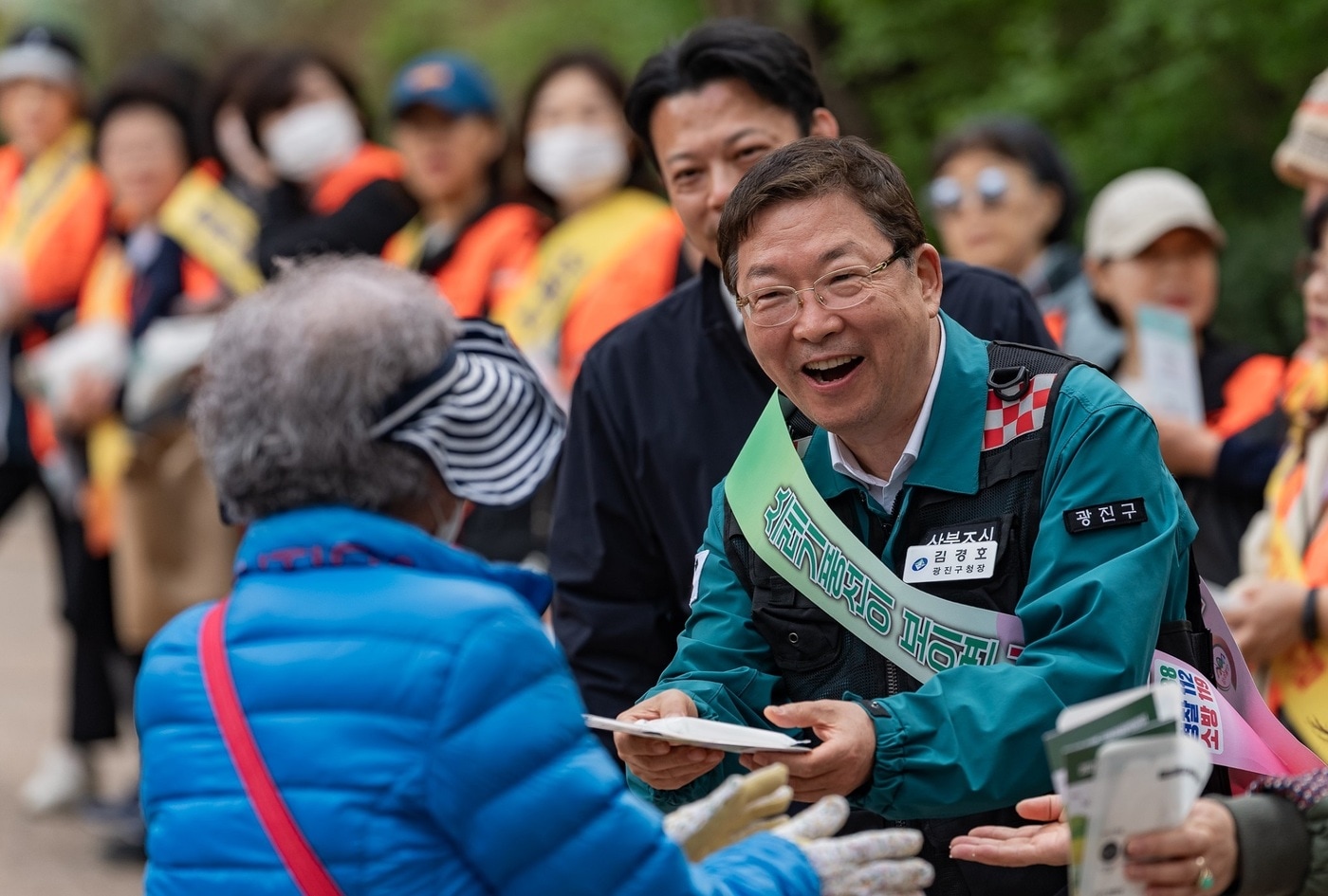 산불 예방 캠페인에 참석한 김경호 광진구청장