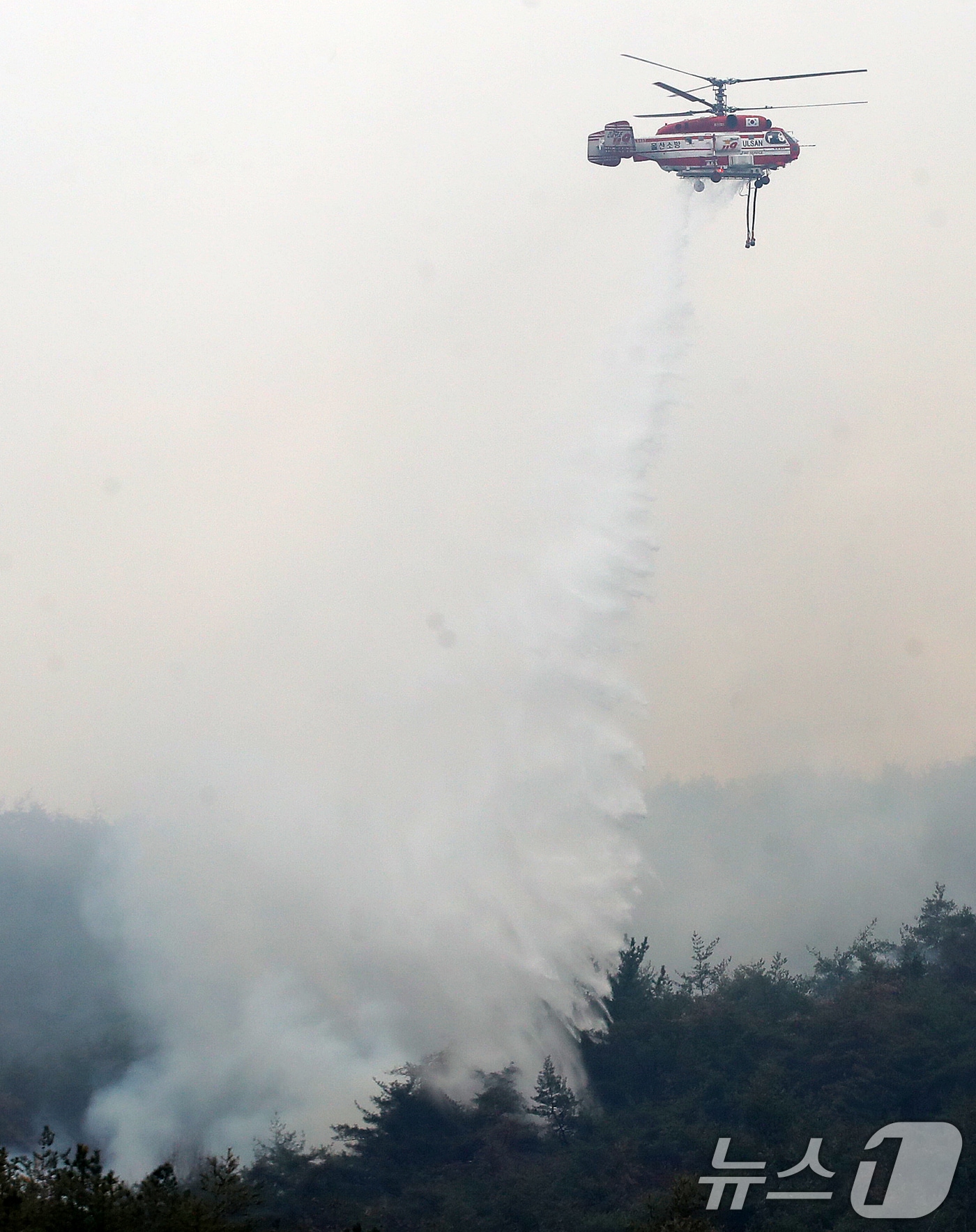 산불진화 헬기가 진화 작업을 벌이고 있다.(뉴스1 사진자료) 2026.2.24 ⓒ 뉴스1