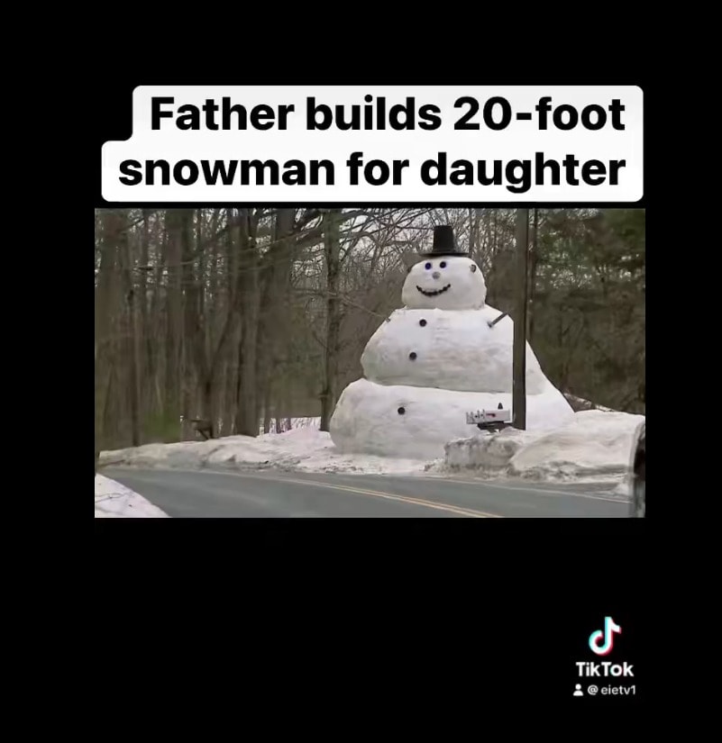 에릭 알레루드가 만든 초대형 눈사람. (소셜미디어 엑스 @eietv1)