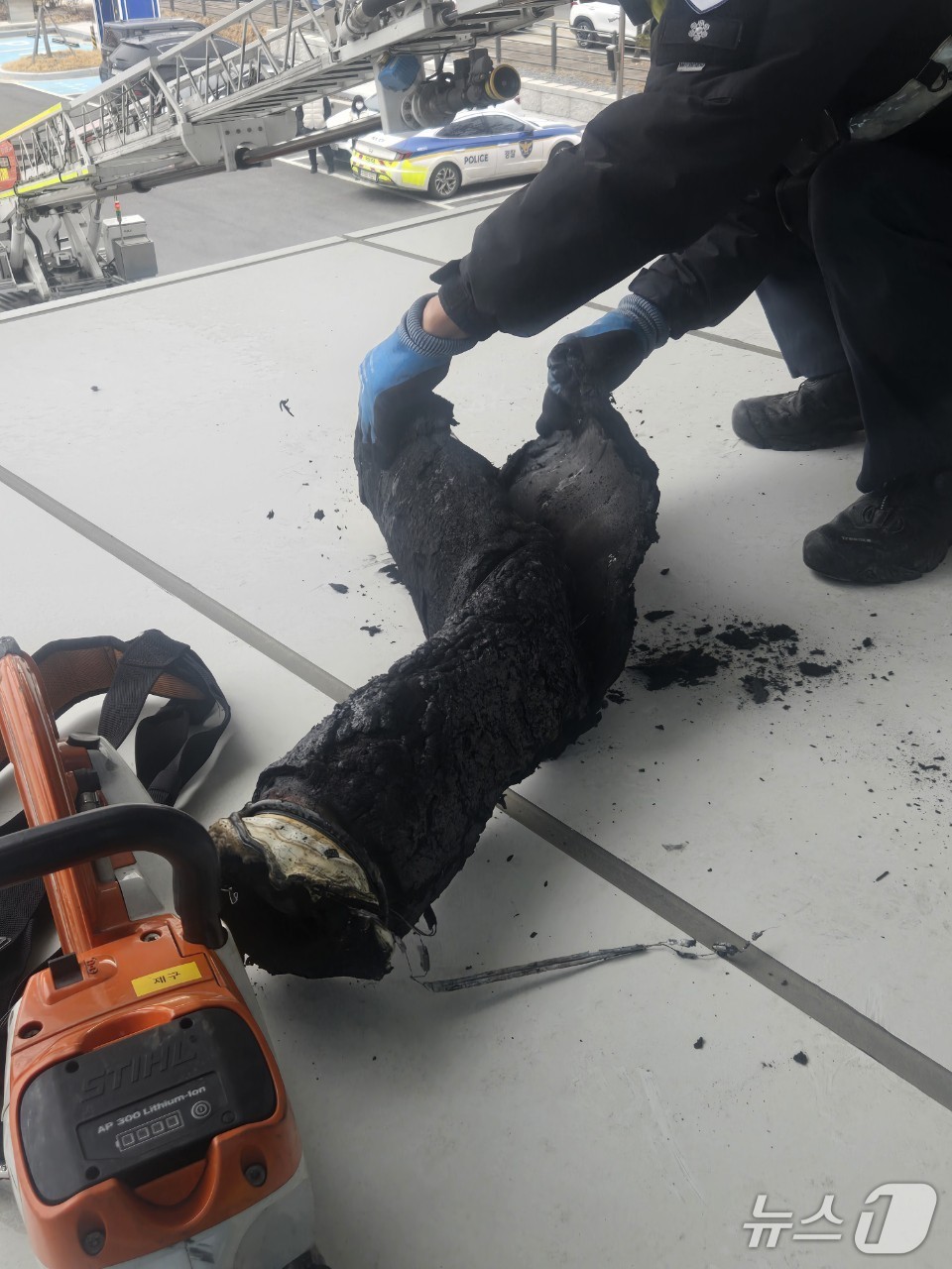 제천천연물지식산업센터 열선 화재 모습.(독자제공. 재판매 및 DB금지)