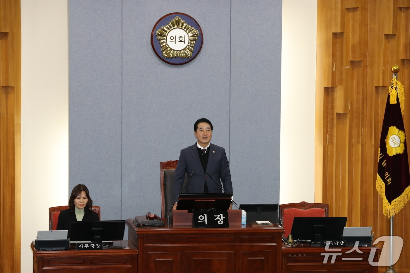 울산 남구의회 이상기 의장이 3일 제275회 임시회 제1차 본회의에서 발언하고 있다.(울산 구의회 제공. 재판매 및 DB금지)/뉴스1
