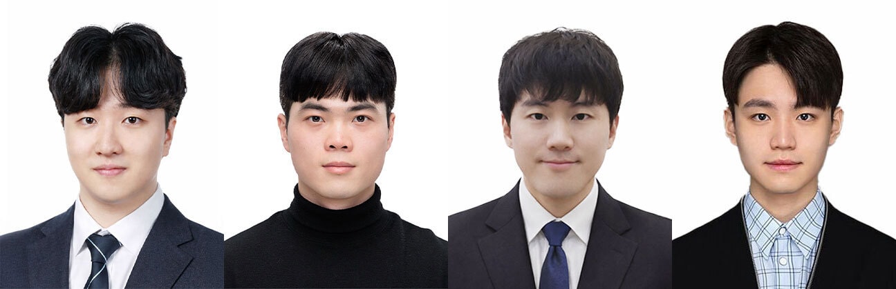 (왼쪽부터) 에이아이트릭스 김창훈, 문예찬, 이주형, 장성욱 연구원. (에이아이트릭스 제공)