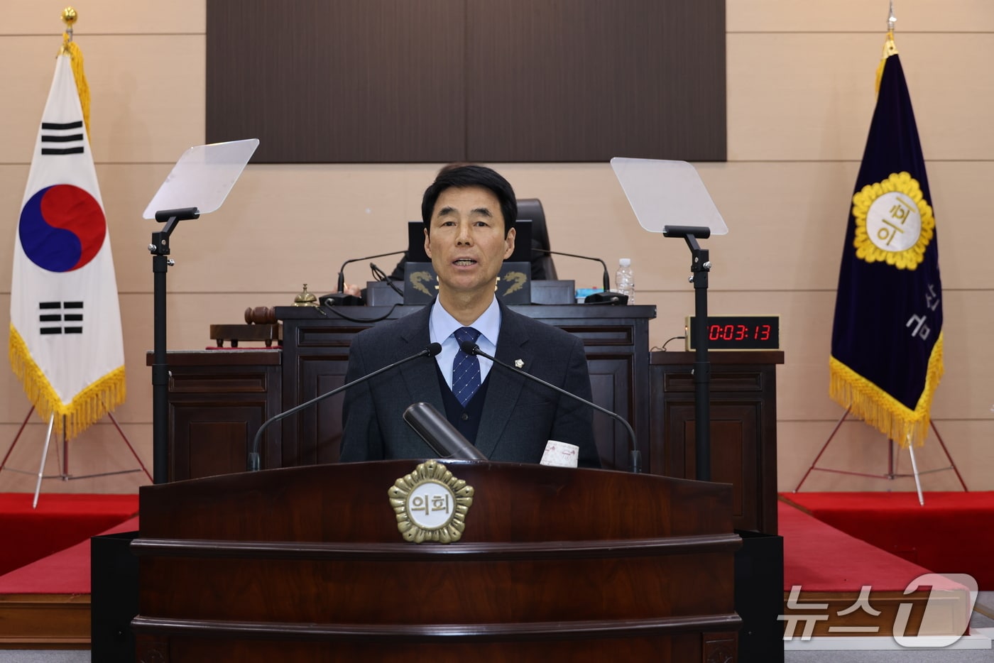 5분 발언하는 정옥균 금산군의회 부의장 (금산군 제공.재판매 및 DB금지)/뉴스1